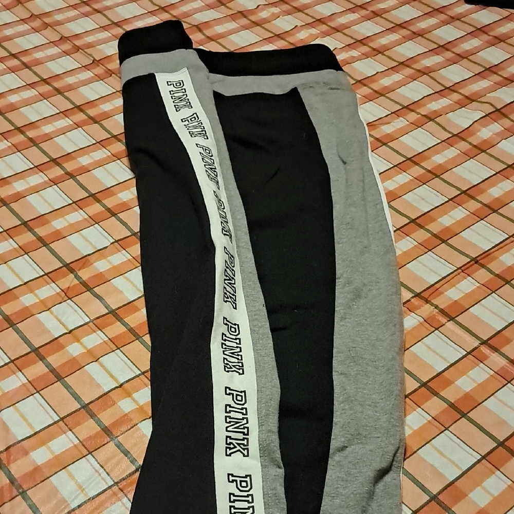 PINK Victoria's Secret Black and Gray Women's Yoga Pant